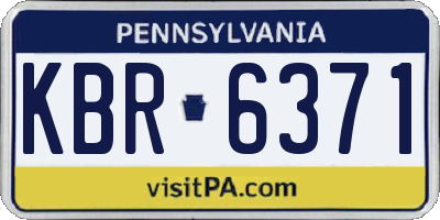 PA license plate KBR6371