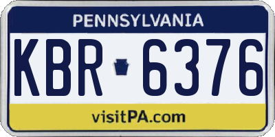 PA license plate KBR6376