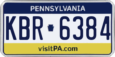 PA license plate KBR6384