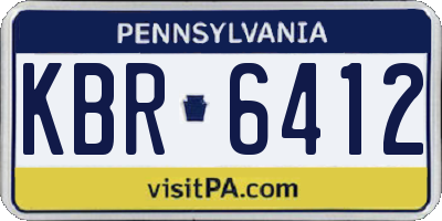 PA license plate KBR6412