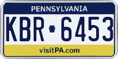 PA license plate KBR6453