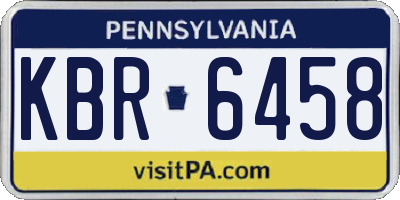 PA license plate KBR6458