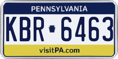PA license plate KBR6463