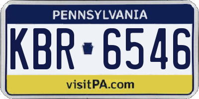 PA license plate KBR6546