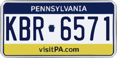 PA license plate KBR6571