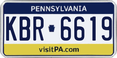 PA license plate KBR6619