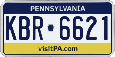 PA license plate KBR6621