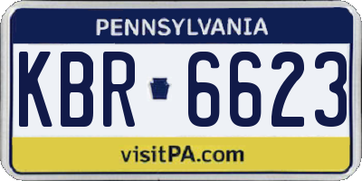 PA license plate KBR6623