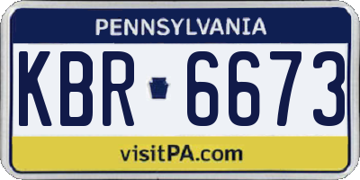 PA license plate KBR6673