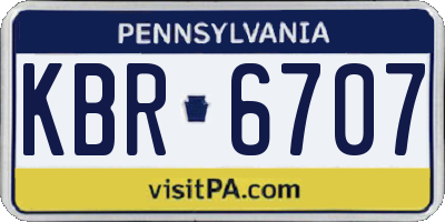 PA license plate KBR6707