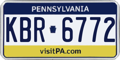 PA license plate KBR6772