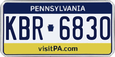 PA license plate KBR6830