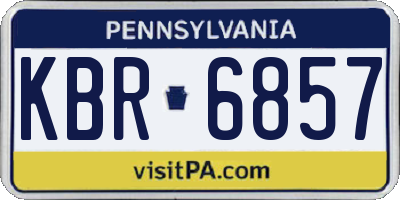 PA license plate KBR6857