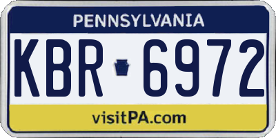 PA license plate KBR6972