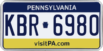 PA license plate KBR6980