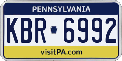 PA license plate KBR6992