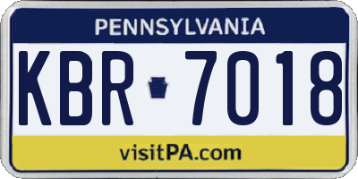 PA license plate KBR7018