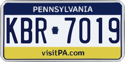 PA license plate KBR7019