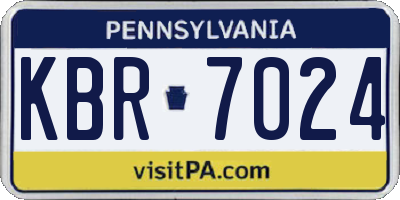 PA license plate KBR7024