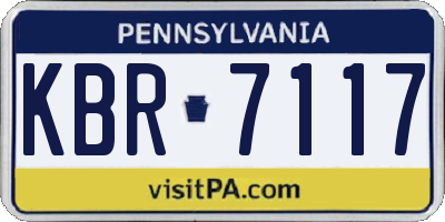 PA license plate KBR7117
