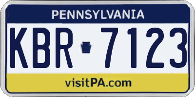 PA license plate KBR7123
