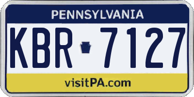 PA license plate KBR7127