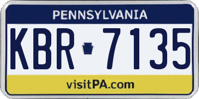 PA license plate KBR7135