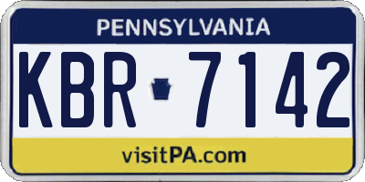 PA license plate KBR7142