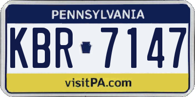 PA license plate KBR7147