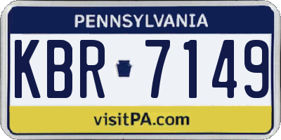 PA license plate KBR7149