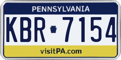 PA license plate KBR7154