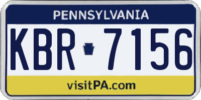 PA license plate KBR7156