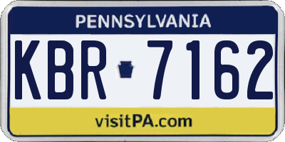 PA license plate KBR7162