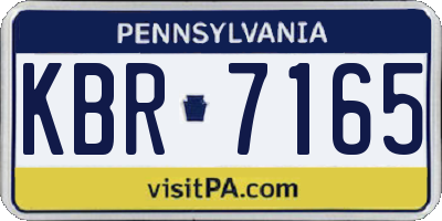 PA license plate KBR7165