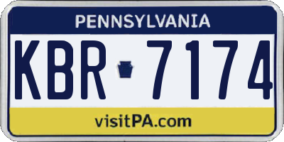 PA license plate KBR7174