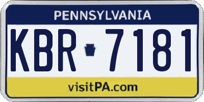 PA license plate KBR7181