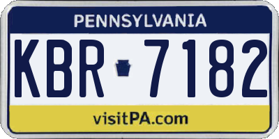 PA license plate KBR7182