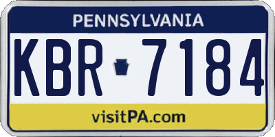 PA license plate KBR7184
