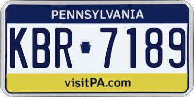 PA license plate KBR7189