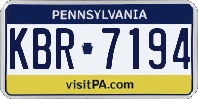 PA license plate KBR7194