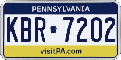 PA license plate KBR7202