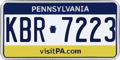PA license plate KBR7223