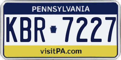 PA license plate KBR7227