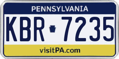 PA license plate KBR7235