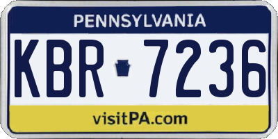 PA license plate KBR7236