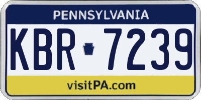 PA license plate KBR7239
