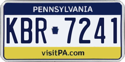 PA license plate KBR7241