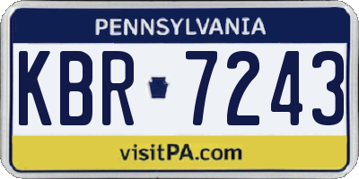 PA license plate KBR7243