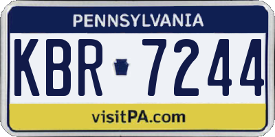 PA license plate KBR7244
