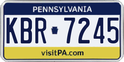 PA license plate KBR7245